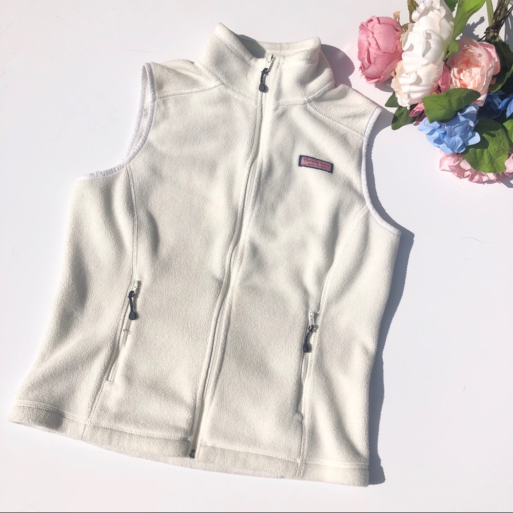 Vineyard Vines White Westerly Fleece Vest Size XS